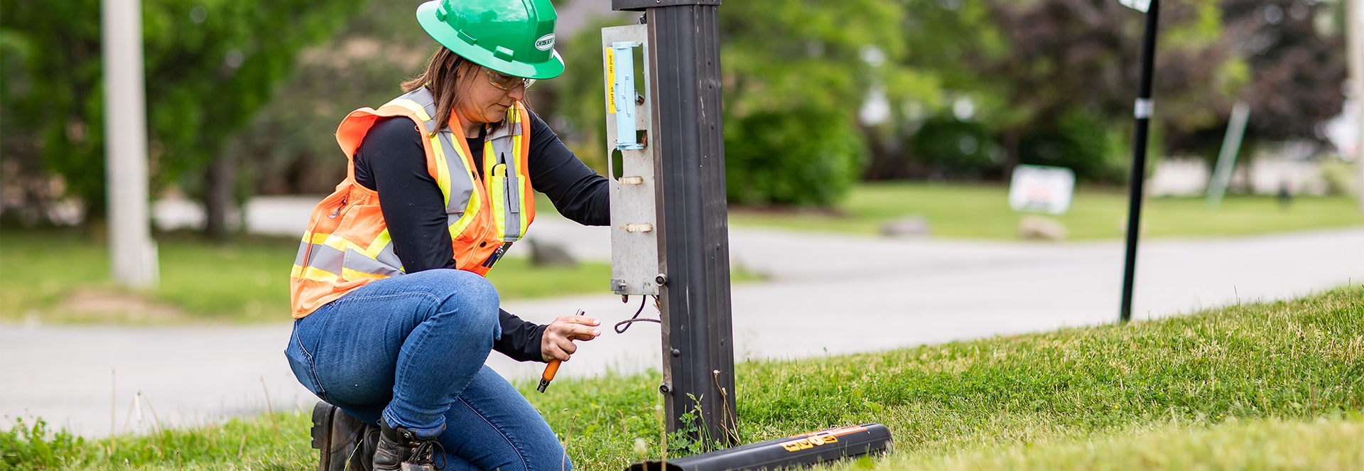 Person working on pole